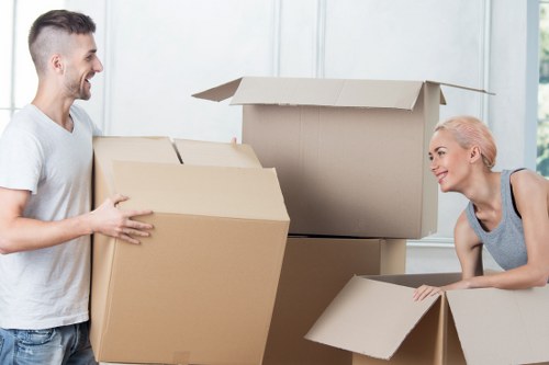 Assorted household furniture prepared for pick-up in a Clerkenwell property