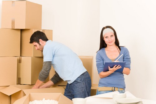 Removal truck loaded with household items for a central London move